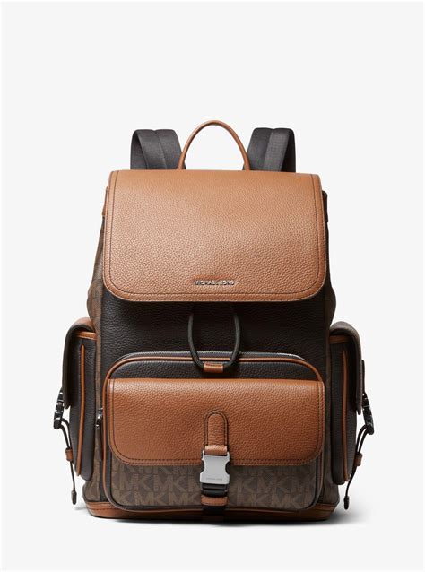 Hudson Logo and Leather Backpack 